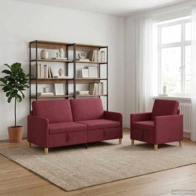 vidaXL Σαλονάκι Σετ Με Αποθηκευτικό Χώρο 2 pcs Κόκκινο Πολυεστέρας