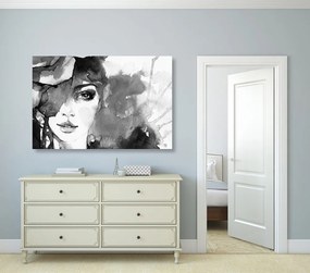 Εικόνα ασπρόμαυρο πορτρέτο μιας γυναίκας - 60x40