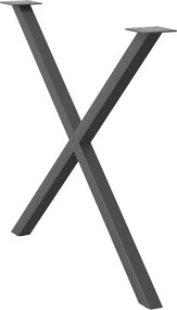 vidaXL Πόδια Τραπεζαρίας σε Σχήμα Χ, 2 τεμ. Ανθρακί 90x(72-73) εκ. Ατσάλι
