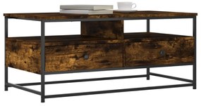 vidaXL Τραπεζάκι Σαλονιού Καπνιστή Δρυς 100 x 51x 45 εκ. Επεξεργ. Ξύλο