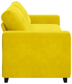 vidaXL Καναπές 3 Θέσεων Κίτρινος 180 cm Βελούδο