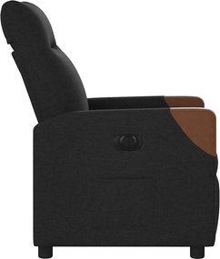 vidaXL Πολυθρόνα Ανακλινόμενη Ηλεκτρική Μαύρη Υφασμάτινη