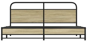 vidaXL Σκελετός Κρεβ. Χωρίς Στρώμα Sonoma Δρυς 180x200 εκ. Μεταλλικό