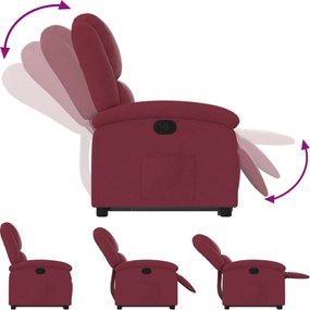 vidaXL Πολυθρόνα Ανακλινόμενη με Ανύψωση Μπορντό Υφασμάτινη