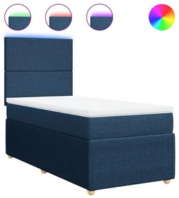 vidaXL Κρεβάτι Boxspring με Στρώμα Μπλε 80x200 εκ. Υφασμάτινο