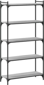 vidaXL Βιβλιοθήκη 5 Επιπέδων Γκρι Sonoma 80x30x154 εκ. Επεξεργ. Ξύλο