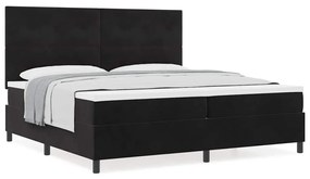 vidaXL Κρεβάτι με ελατήρια με στρώμα Μαύρο 200 x 200 cm Βελούδο
