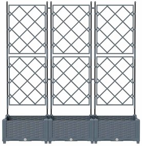 vidaXL Κηποτινάκι με Τρέλα 3 pcs Ανοιχτό γκρι 120 x 40 x 125.5 εκ. PP