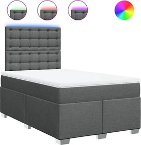 vidaXL Κρεβάτι Boxspring με Στρώμα Σκούρο Γκρι 120x200 εκ. Υφασμάτινο