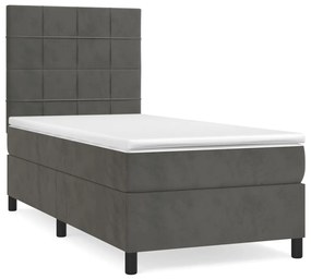 ΚΡΕΒΑΤΙ BOXSPRING ΜΕ ΣΤΡΩΜΑ ΣΚΟΥΡΟ ΓΚΡΙ 80X200 ΕΚ. ΒΕΛΟΥΔΙΝΟ 3142990