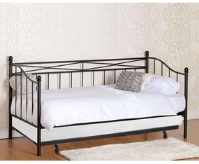 Κρεβάτι - Καναπές Marin Ε8043,1S 90x190cm (Με Στρώμα & Τάβλες) Black Μονό