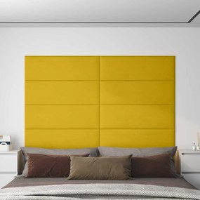 vidaXL Κεφαλάρι Τοίχου 12 pcs Κίτρινο Βελούδο