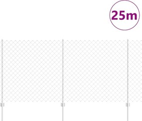 vidaXL Τεντώτο με στήριγμα Ασημί 1,2 x 25 m Ατσάλι