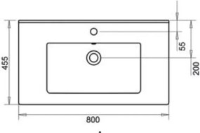 Tema Bel 80 - Νιπτήρας Επίπλου Μπάνιου 80x45.5