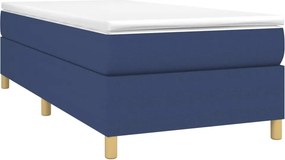 vidaXL Κρεβάτι Boxspring με Στρώμα Μπλε 100 x 200 εκ. Υφασμάτινο