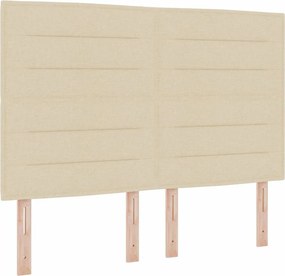 vidaXL Κρεβάτι με ελατήρια με στρώμα Κρεμ 200 x 140 cm ύφασμα