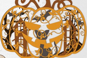 Σετ των 2 Intra απο ξύλο plywood 3mm-4mm πάχος - Διακοσμημένο πρότυπο κολοκύθας αποκριών Δίασταση 19x12 cm INTRAFABR-105957668