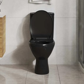 vidaXL Κάλυμμα Λεκάνης με Soft Close &amp; Quick Release Μαύρο