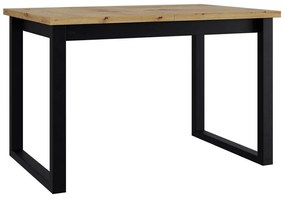 Τραπέζι Victorville 327, Artisan βελανιδιά, Μαύρο, 78x92x160cm, 38 kg, Επιμήκυνση, Πλαστικοποιημένη μοριοσανίδα, Μέταλλο | Epipla1.gr