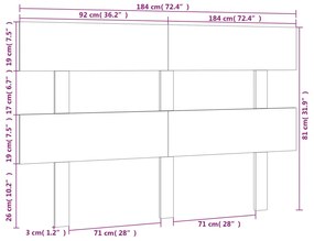 vidaXL Κεφαλάρι Κρεβατιού Λευκό 184 x 3 x 81 εκ. Μασίφ Ξύλο Πεύκου