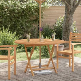 vidaXL Τραπέζι Κήπου Πτυσσόμενο Ø 110 x 75 εκ. Μασίφ Ξύλο Teak
