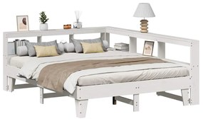 Κρεβάτι Βιβλιοθήκη Χωρίς Στρώμα 150x200 εκ Μασίφ Ξύλο Πεύκου