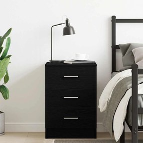 vidaXL Κομοδίνο Μαύρο Δρυς 38x35x55 εκ. από Τεχνητό Ξύλο
