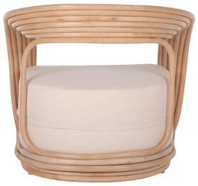 Πολυθρόνα DUCHESS C9478 Φυσικό Rattan με Εκρού Μαξιλάρι 81x59x70Y εκ. 81x59x70 εκ.