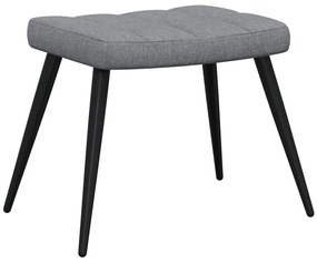 vidaXL Πολυθρόνα Relax Ανοιχτό Γκρι Υφασμάτινη με Σκαμπό