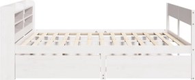 vidaXL Σκελετός Κρεβ. Χωρίς Στρώμα Λευκό 150x200 εκ Μασίφ Πεύκο