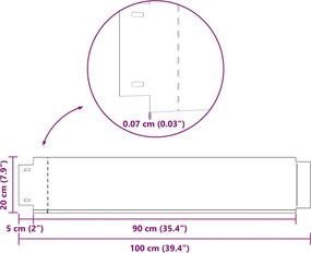 vidaXL Μπορντούρες Γκαζόν 10 τεμ. 100 x 20 εκ. Γαλβανισμένος Χάλυβας