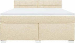 vidaXL Κρεβάτι Boxspring με Στρώμα Κρεμ 180x200 εκ. Υφασμάτινο