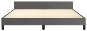 vidaXL Σκελετός Κρεβατιού με Κεφαλάρι Χωρίς Στρώμα Γκρι 160x200 εκ.