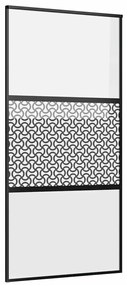 vidaXL Συρόμενη Πόρτα Μαύρο 102.5 x 205 cm Tempered γυαλί, Αλουμίνιο