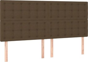 vidaXL Κρεβάτι Boxspring με Στρώμα Σκούρο Καφέ 160x200 εκ Υφασμάτινο