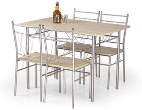 FAUST set + 4 chairs color: sonoma oak DIOMMI V-CH-FAUST-ZESTAW