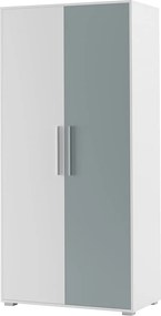 Δίφυλλη Ντουλάπα REVEN Λευκή-Navy 100x55.3x210cm