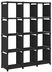 vidaXL Ραφιέρα με 12 Κύβους Μαύρη 103 x 30 x 141 εκ. Υφασμάτινη