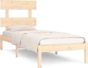 vidaXL Πλαίσιο Κρεβατιού 75 x 190 εκ. από Μασίφ Ξύλο Small Single