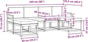 vidaXL Σειρά Καναπέ Εξωτερικού 6 pcs Άσπρο και Ανθρακί Πολυεστέρας