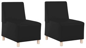 vidaXL Μοναδικός Καναπές χωρίς Χερούλια 2 pcs Μαύρο 55 x 74 x 82 εκ.