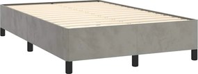 vidaXL Κρεβάτι Boxspring με Στρώμα &amp; LED Αν.Γκρι 120x190εκ. Βελούδινο