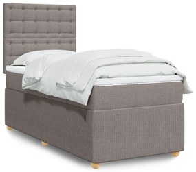 vidaXL Κρεβάτι Boxspring με Στρώμα Taupe 80x200 εκ. Υφασμάτινο