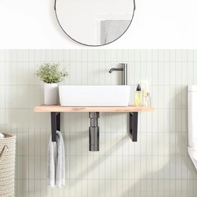 VidaXL Βραχίονες Ραφιών για Νιπτήρα Ορθ. 2 Τεμ. Μαύρο Τρίγωνο Χάλυβας