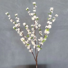 Τεχνητό Κλαδί Αμυγδαλιάς Communis 0791-7 105cm White Supergreens Leather,Plastic