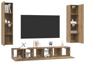 vidaXL Σετ επίπλου τηλεόρασης 7 pcs artisan δρυς 60 x 30 x 30 cm