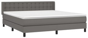 ΚΡΕΒΑΤΙ BOXSPRING ΜΕ ΣΤΡΩΜΑ ΓΚΡΙ 160X200ΕΚ. ΑΠΟ ΣΥΝΘΕΤΙΚΟ ΔΕΡΜΑ 3130791