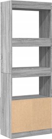 vidaXL Ντουλάπι Γκρι Sonoma 63x33x180 εκ. από Επεξεργασμένο Ξύλο