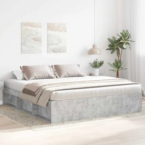 vidaXL Πλαίσιο Κρεβατιού Γκρι Σκυροδέματος 180 x 200 εκ. Super King