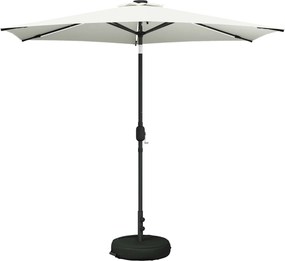 vidaXL Ομπρέλα Κήπου με LED Φώτα και Βάση 2,7 x 2,7 m Πολυεστέρας Κρεμ